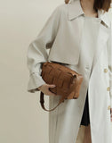 Women’s Woven Leather Boston Bag, Designer Real Genuine Leather Shoulder & Crossbody Handbag