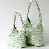 Women's Handwoven Vegan Leather Hobo Tote Bag | Intrecciato Shoulder Bag | Two Sizes | Lightweight Everyday Handbag for Women