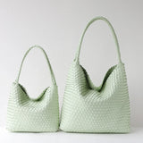 Women's Handwoven Vegan Leather Hobo Tote Bag | Intrecciato Shoulder Bag | Two Sizes | Lightweight Everyday Handbag for Women