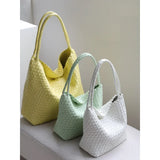 Women's Handwoven Vegan Leather Hobo Tote Bag | Intrecciato Shoulder Bag | Two Sizes | Lightweight Everyday Handbag for Women