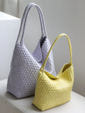 Women's Handwoven Vegan Leather Hobo Tote Bag | Intrecciato Shoulder Bag | Two Sizes | Lightweight Everyday Handbag for Women