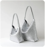 Women's Handwoven Vegan Leather Hobo Tote Bag | Intrecciato Shoulder Bag | Two Sizes | Lightweight Everyday Handbag for Women