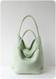 Women's Handwoven Vegan Leather Hobo Tote Bag | Intrecciato Shoulder Bag | Two Sizes | Lightweight Everyday Handbag for Women