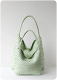 Women's Handwoven Vegan Leather Hobo Tote Bag | Intrecciato Shoulder Bag | Two Sizes | Lightweight Everyday Handbag for Women