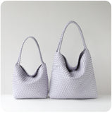Women's Handwoven Vegan Leather Hobo Tote Bag | Intrecciato Shoulder Bag | Two Sizes | Lightweight Everyday Handbag for Women