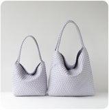 Women's Handwoven Vegan Leather Hobo Tote Bag | Intrecciato Shoulder Bag | Two Sizes | Lightweight Everyday Handbag for Women