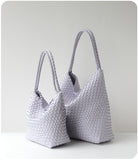 Women's Handwoven Vegan Leather Hobo Tote Bag | Intrecciato Shoulder Bag | Two Sizes | Lightweight Everyday Handbag for Women