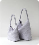 Women's Handwoven Vegan Leather Hobo Tote Bag | Intrecciato Shoulder Bag | Two Sizes | Lightweight Everyday Handbag for Women