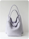 Women's Handwoven Vegan Leather Hobo Tote Bag | Intrecciato Shoulder Bag | Two Sizes | Lightweight Everyday Handbag for Women