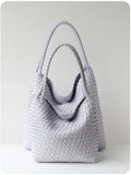 Women's Handwoven Vegan Leather Hobo Tote Bag | Intrecciato Shoulder Bag | Two Sizes | Lightweight Everyday Handbag for Women