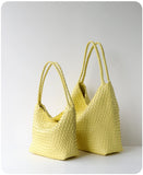 Women's Handwoven Vegan Leather Hobo Tote Bag | Intrecciato Shoulder Bag | Two Sizes | Lightweight Everyday Handbag for Women