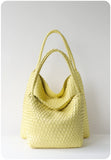 Women's Handwoven Vegan Leather Hobo Tote Bag | Intrecciato Shoulder Bag | Two Sizes | Lightweight Everyday Handbag for Women