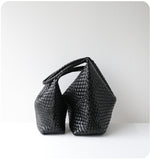 Women's Handwoven Vegan Leather Hobo Tote Bag | Intrecciato Shoulder Bag | Two Sizes | Lightweight Everyday Handbag for Women