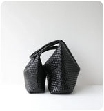 Women's Handwoven Vegan Leather Hobo Tote Bag | Intrecciato Shoulder Bag | Two Sizes | Lightweight Everyday Handbag for Women