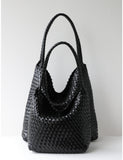 Women's Handwoven Vegan Leather Hobo Tote Bag | Intrecciato Shoulder Bag | Two Sizes | Lightweight Everyday Handbag for Women