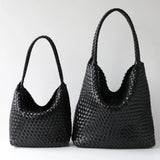 Women's Handwoven Vegan Leather Hobo Tote Bag | Intrecciato Shoulder Bag | Two Sizes | Lightweight Everyday Handbag for Women