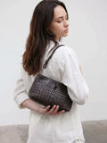 Woven Lambskin Leather Shoulder Bag | Handcrafted Vintage Crossbody Bag
