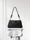 Woven Lambskin Leather Shoulder Bag | Handcrafted Vintage Crossbody Bag