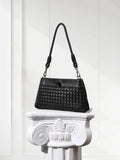 Woven Lambskin Leather Shoulder Bag | Handcrafted Vintage Crossbody Bag