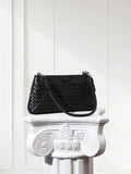 Woven Lambskin Leather Shoulder Bag | Handcrafted Vintage Crossbody Bag