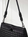 Woven Lambskin Leather Shoulder Bag | Handcrafted Vintage Crossbody Bag