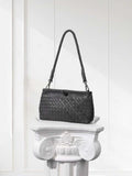 Woven Lambskin Leather Shoulder Bag | Handcrafted Vintage Crossbody Bag