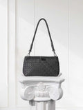 Woven Lambskin Leather Shoulder Bag | Handcrafted Vintage Crossbody Bag