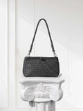 Woven Lambskin Leather Shoulder Bag | Handcrafted Vintage Crossbody Bag