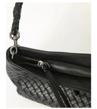 Woven Lambskin Leather Shoulder Bag | Handcrafted Vintage Crossbody Bag