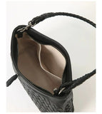 Woven Lambskin Leather Shoulder Bag | Handcrafted Vintage Crossbody Bag