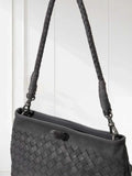Woven Lambskin Leather Shoulder Bag | Handcrafted Vintage Crossbody Bag