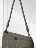 Woven Lambskin Leather Shoulder Bag | Handcrafted Vintage Crossbody Bag
