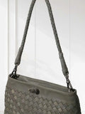 Woven Lambskin Leather Shoulder Bag | Handcrafted Vintage Crossbody Bag