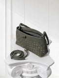 Woven Lambskin Leather Shoulder Bag | Handcrafted Vintage Crossbody Bag