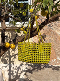 Woven Leather Cutout Tote Bag | Handcrafted Full Grain Cowhide Basket Bag