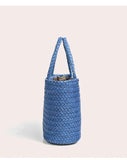 Woven Leather Purse for Women, Handmade Vintage Full Grain Leather Basket Tote, Leather Top Handle Handbag