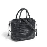 Woven Leather Purse for Women, Handmade Vintage Full Grain Leather Basket Tote, Leather Top Handle Handbag