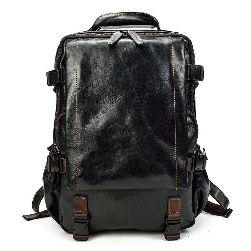 Black Leather Backpack for Women and Men Genuine Leather Travelling Bag Laptop Bag Travel Backpack Shoulder Bag Best Satchel Bag - Alexel Crafts