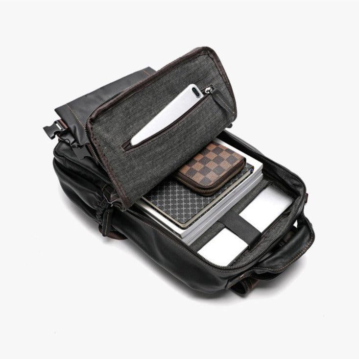 Black Leather Backpack for Women and Men Genuine Leather Travelling Bag Laptop Bag Travel Backpack Shoulder Bag Best Satchel Bag - Alexel Crafts