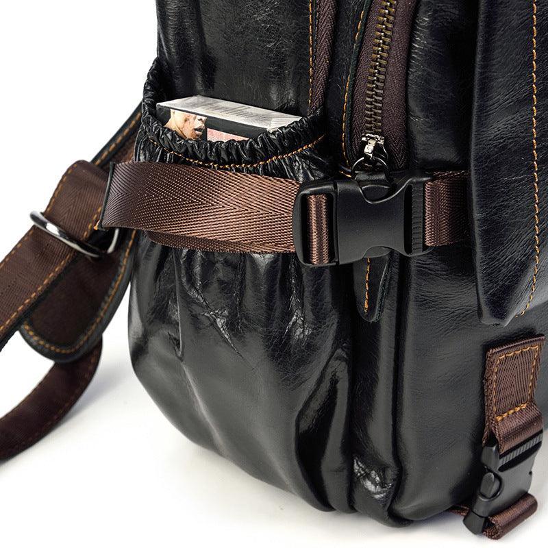 Black Leather Backpack for Women and Men Genuine Leather Travelling Bag Laptop Bag Travel Backpack Shoulder Bag Best Satchel Bag - Alexel Crafts