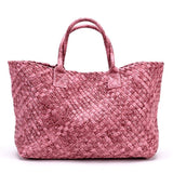 Chic Serpent Print Tote Bag - Luxurious Metallic & Vivid Hues Handwoven Vegan Leather Tote/Weekend Bag - Alexel Crafts