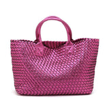 Chic Serpent Print Tote Bag - Luxurious Metallic & Vivid Hues Handwoven Vegan Leather Tote/Weekend Bag - Alexel Crafts