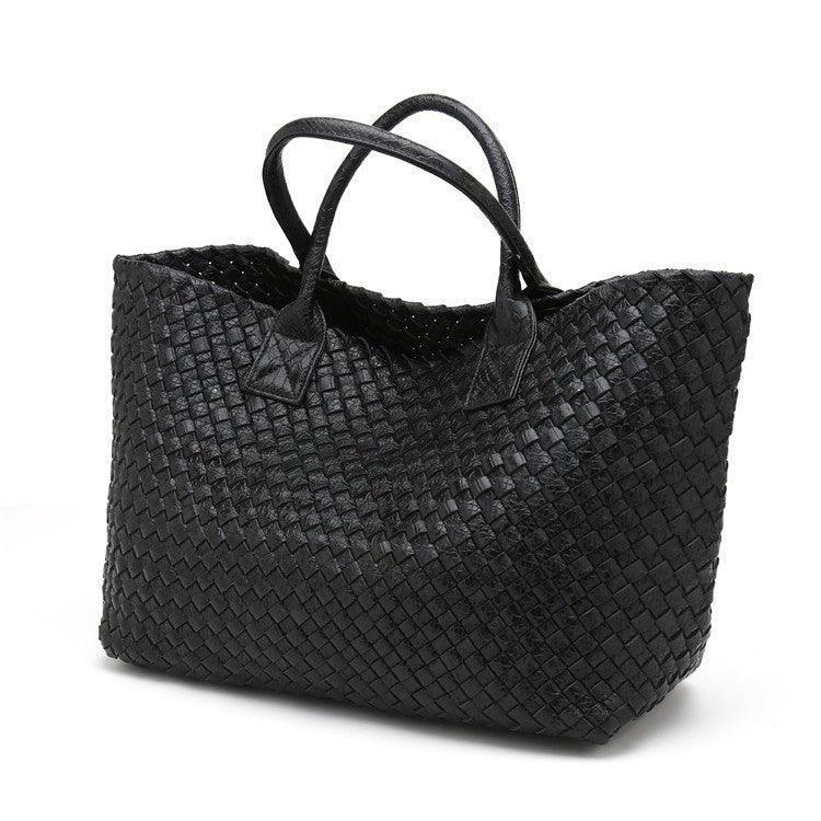 Chic Serpent Print Tote Bag - Luxurious Metallic & Vivid Hues Handwoven Vegan Leather Tote/Weekend Bag - Alexel Crafts