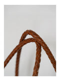 Hand-Woven Cowhide Leather Bucket Bag | Women's Braided Drawstring Basket Purse