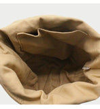 Hand-Woven Cowhide Leather Bucket Bag | Women's Braided Drawstring Basket Purse