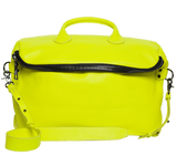 Alexel Jolie Large Italy Leather Zipper Bag, Grain Leather Shoulder Bag, Lady Fashion Bag Yellow, Travel Crossbody Bag, Gift for Her