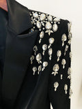 Elegant Handcrafted Diamond Beaded and Embellished Tailored Blazer Dress - Alexel Crafts