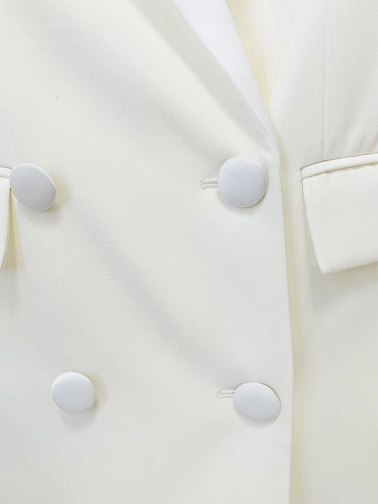 Elegant Handcrafted Diamond Beaded and Embellished Tailored Blazer Dress - Alexel Crafts