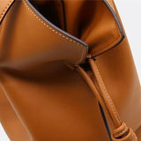 Elegant Oversized Cowhide Leather Tote Bag for Women with Drawstring Closure - Alexel Crafts