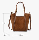 Elegant Suede Leather Tote Bag with Adjustable Strap | Shoulder Bag for Women - Alexel Crafts